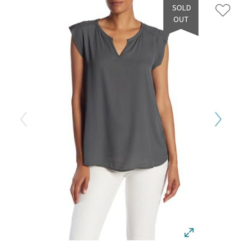 Moss Green Pleated Short Sleeve